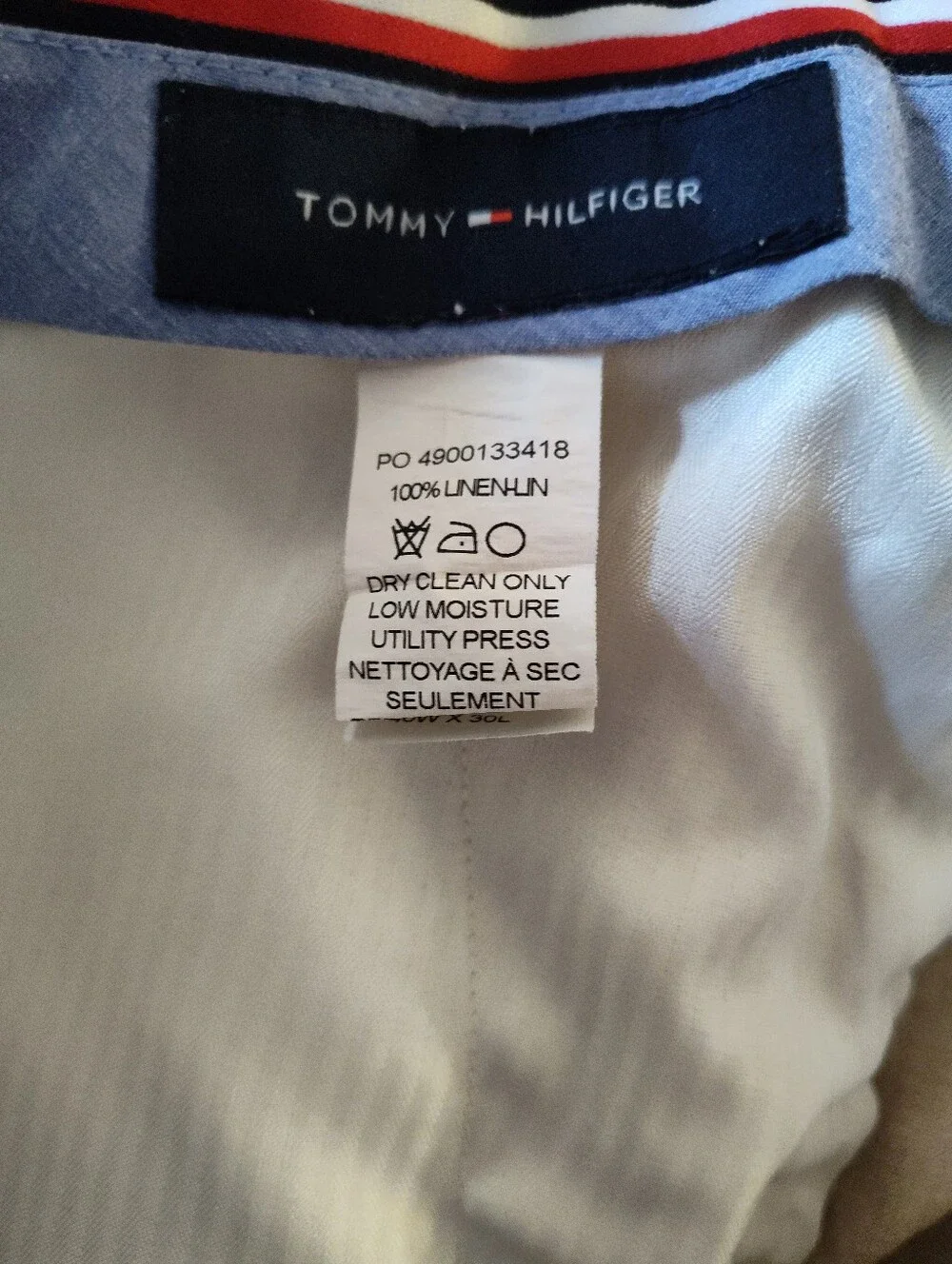 Tommy Hilfiger Mens Linen Pants Size 40x 28